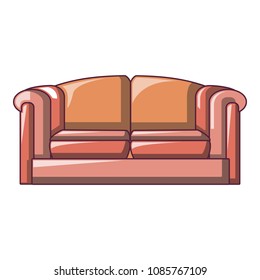 Red big sofa icon. Cartoon of red big sofa vector icon for web design isolated on white background