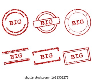 Red big stamps on white