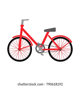 Red Bike Flat Design Vector Illustration Stock Vector (Royalty Free ...