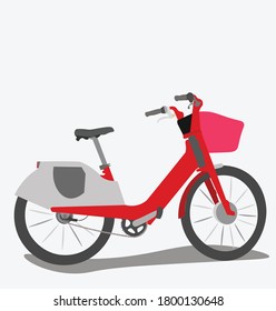 red bike flat image style