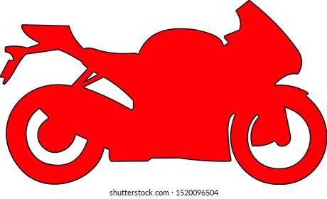 Red bike graphic design vector element. Simple image sign.