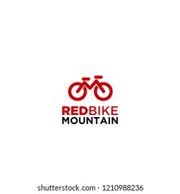 red bike mountain logo icon designs vector