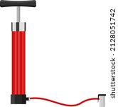 Red bike pump, illustration, vector on a white background.