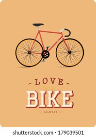 red bike retro poster