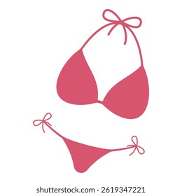 Red Bikini Set for Sunbathing, Vacation, Outdoor Activities