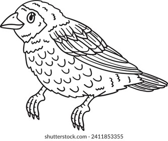 Red Billed Quelea Bird Isolated Coloring Page 