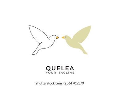 Red billed quelea bird logo design, quelea silhouette logo