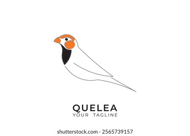 Red billed quelea bird logo design, quelea silhouette logo