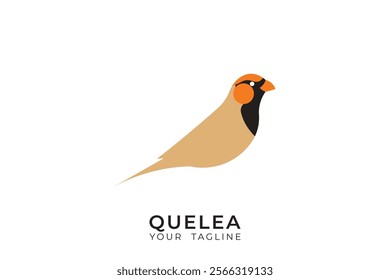 Red billed quelea bird logo design, quelea silhouette logo