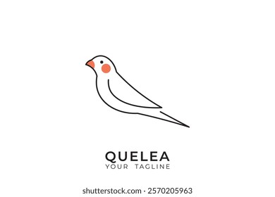 Red billed quelea bird logo design, quelea silhouette logo