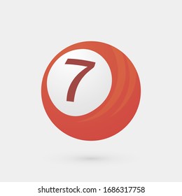 Red billiard ball on a gray background