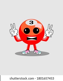 Logo de diseño de vector Red Billiard Ball