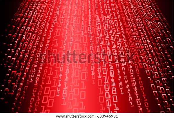 Red Binary Code Background Stock Vector Royalty Free 683946931