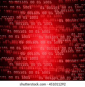 red Binary Digital Code Background, Cyber, vector