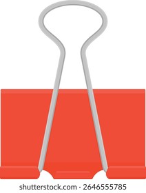 Mínima ilustração plana do vetor do grampo vermelho para a organização do escritório, design de papelaria, ícone escalável editável