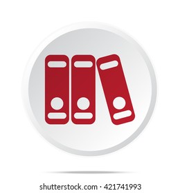 Red Binders icon on white web button