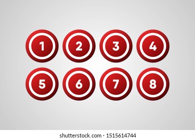 Red Bingo Balls Vector Illustration