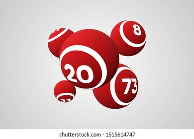 Red Bingo Balls Vector Illustration