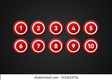 Red Bingo Balls Vector Illustration