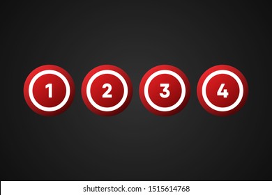 Red Bingo Balls Vector Illustration