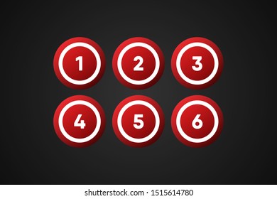 Red Bingo Balls Vector Illustration