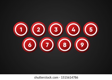 Red Bingo Balls Vector Illustration