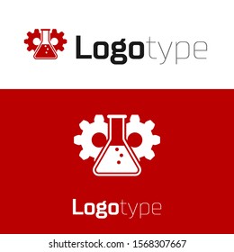 Red Bioengineering icon isolated on white background. Element of genetics and bioengineering icon. Biology, molecule, chemical icon. Logo design template element. Vector Illustration
