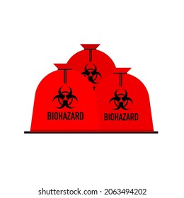 A Red Biohazard Garbage Bag Illustration.