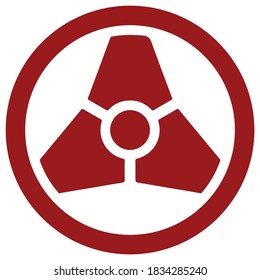 signo o logotipo de advertencia de riesgo biológico rojo en blanco - vector