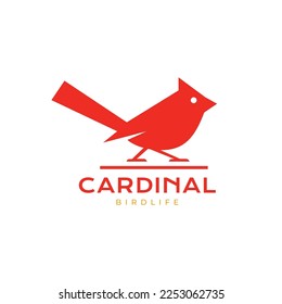 red bird cardinal exotic modern isolated logo design icon illustration template