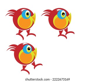 The red bird character is perfect for drawing on a t-shirt