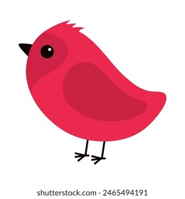 Red bird icon. Cute cartoon funny kawaii baby character. Kids tshirt note book sticker cloth print. Greeting card. Childish style. Happy Valentines Day. Love card. Flat design. White background Vector