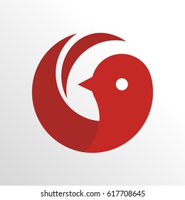 red bird icon logo with clean background