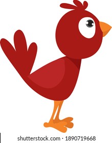 Roter Vogel, Illustration, Vektorgrafik auf weißem Hintergrund