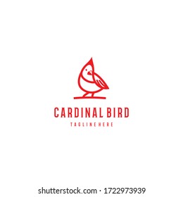 Red bird logo design. Awesome a red bird silhoutte. A red bird logotype.