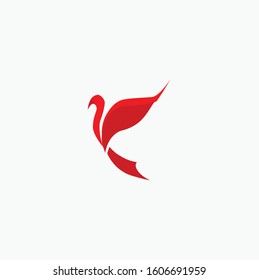 red bird logo design. flat and simple logo design. used for company