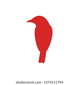 red bird logo template, bird design concept idea