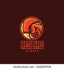 Red bird logo template for personal or company