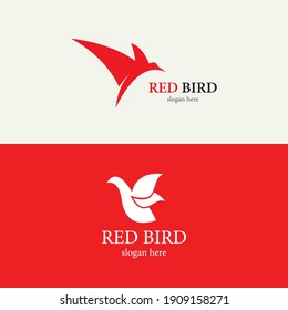 Red bird logo template vector icon design