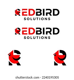 Red bird logo vector design template ,Bird flying logo ,Baby bird logo ,Bird logo ,Vector illustration