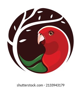 Red bird vector icon illustration