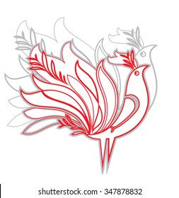 Red bird - vector image