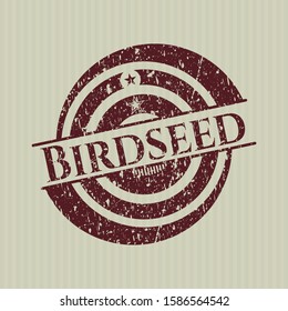 Red Birdseed rubber grunge stamp