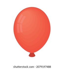 red birthday balloon over white