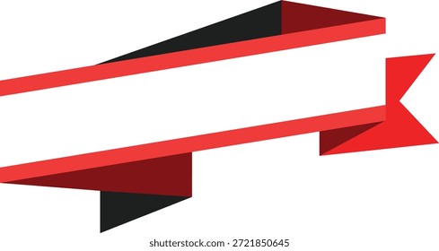 Red and black 3D arrow shapes on white background, dynamic diagonal orientation, bold geometric design