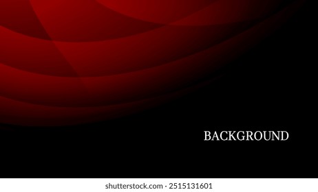 Red and black abstract background with geometric pattern and gradient shades, dynamic curve shapes