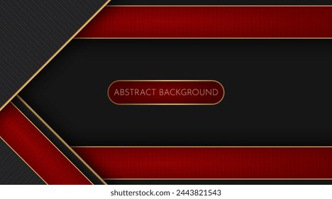 Roter und schwarzer abstrakter Hintergrund mit goldenen Linien