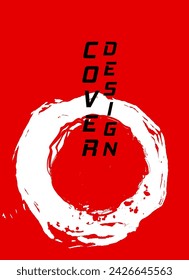 Fondo abstracto rojo y negro con pincel de tinta. Composición de estilo japonés. Fondo dinámico futurista agresivo para el papel pintado, interior, cubierta del volante, póster, bandera, folleto.