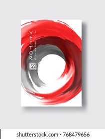 Red and black abstract background with ink splats. Japanese style composition. Aggressive futuristic dynamic background for wallpaper, interior, flyer cover, poster, banner, booklet.