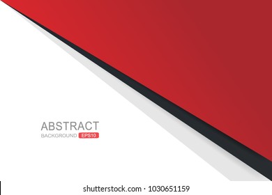 Red and black abstract background layer geometric overlap vector used for business, web design, advertising